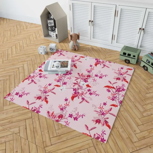 Gentle Garden Orchid Flowers Rug 1