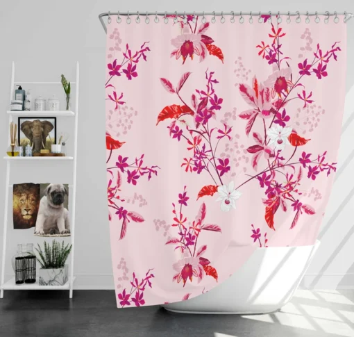 Gentle Garden Orchid Flowers Shower Curtain