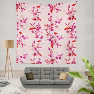 Gentle Garden Orchid Flowers Wall Tapestry