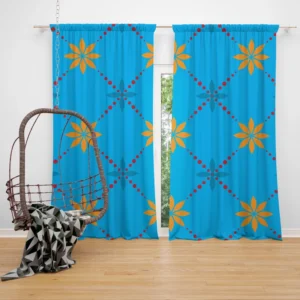 Geometric Botanical Pattern Curtain