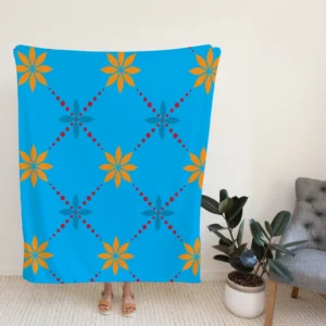 Geometric Botanical Pattern Fleece Blanket