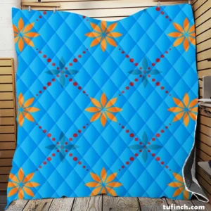 Geometric Botanical Pattern Quilt Blanket