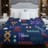 Geometric Colorful Pattern with Grain Texture Duvet Cover