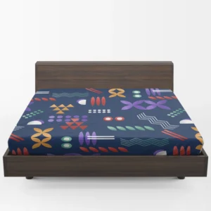 Geometric Colorful Pattern with Grain Texture Fitted Sheet 1