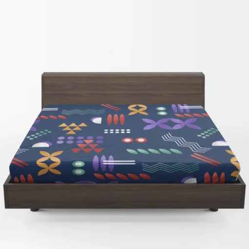 Geometric Colorful Pattern with Grain Texture Fitted Sheet 1