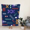 Geometric Colorful Pattern with Grain Texture Fleece Blanket