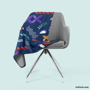 Geometric Colorful Pattern with Grain Texture Fleece Blanket 2