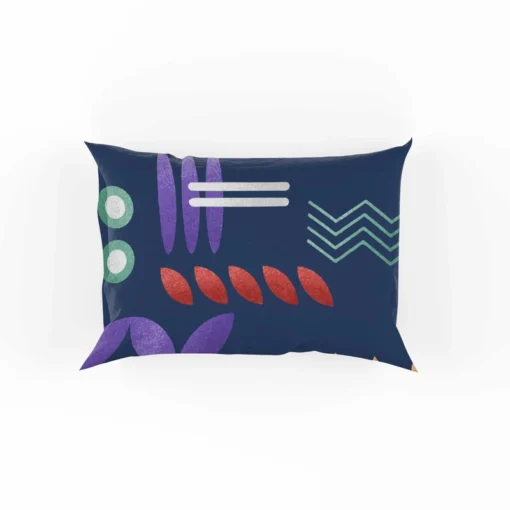 Geometric Colorful Pattern with Grain Texture Pillow Case