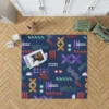 Geometric Colorful Pattern with Grain Texture Rug