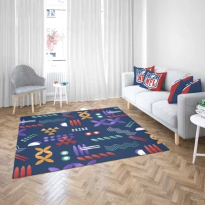 Geometric Colorful Pattern with Grain Texture Rug 2