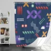 Geometric Colorful Pattern with Grain Texture Shower Curtain