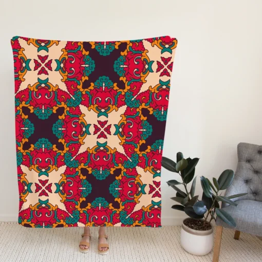 Geometric Design Pattern Fleece Blanket