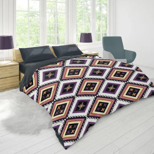 Geometric Ethnic Ikat Pattern Duvet Cover 1