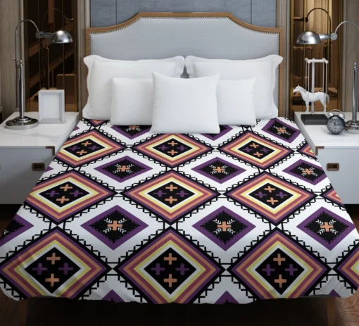 Geometric Ethnic Ikat Pattern Duvet Cover