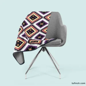 Geometric Ethnic Ikat Pattern Fleece Blanket 2