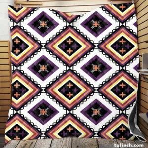 Geometric Ethnic Ikat Pattern Quilt Blanket