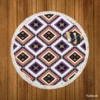 Geometric Ethnic Ikat Pattern Round Beach Towel