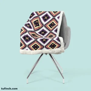 Geometric Ethnic Ikat Pattern Sherpa Fleece Blanket 2