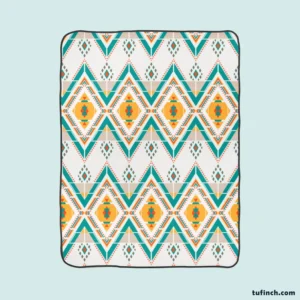 Geometric Ethnic Illustration Fleece Blanket 1