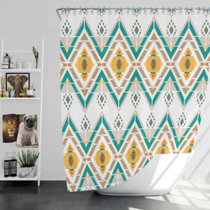 Geometric Ethnic Illustration Shower Curtain