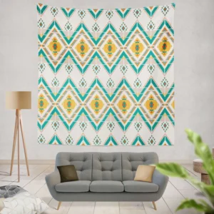 Geometric Ethnic Illustration Wall Tapestry