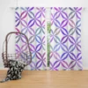 Geometric Floral Gradient Pattern Curtain