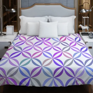 Geometric Floral Gradient Pattern Duvet Cover