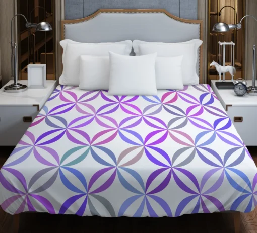 Geometric Floral Gradient Pattern Duvet Cover