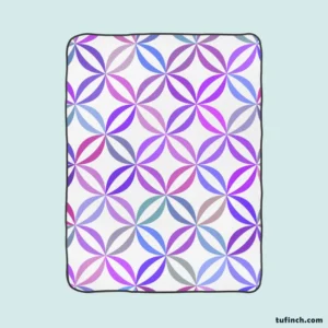 Geometric Floral Gradient Pattern Fleece Blanket 1