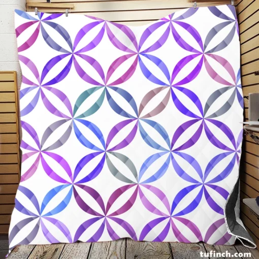 Geometric Floral Gradient Pattern Quilt Blanket