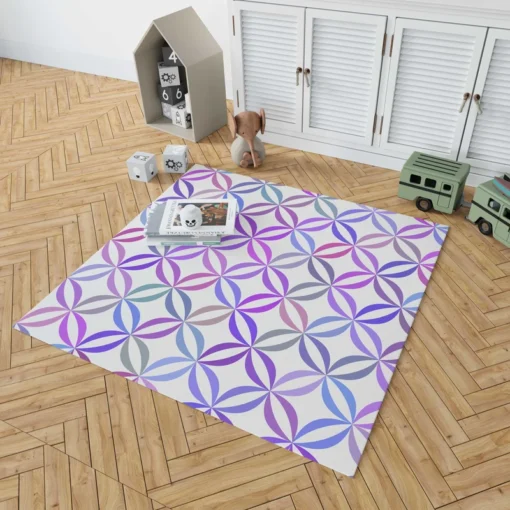 Geometric Floral Gradient Pattern Rug 1