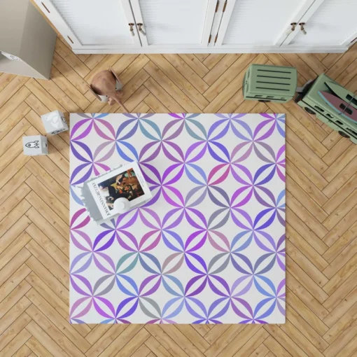 Geometric Floral Gradient Pattern Rug