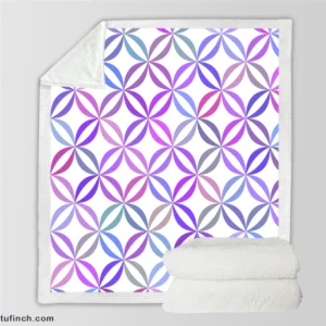 Geometric Floral Gradient Pattern Sherpa Fleece Blanket