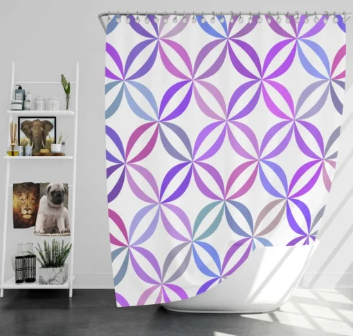 Geometric Floral Gradient Pattern Shower Curtain