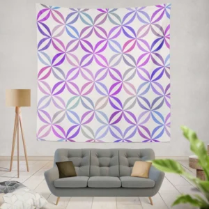 Geometric Floral Gradient Pattern Wall Tapestry