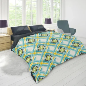 Geometric Ikat Abstract Design Duvet Cover 1