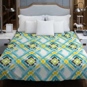 Geometric Ikat Abstract Design Duvet Cover