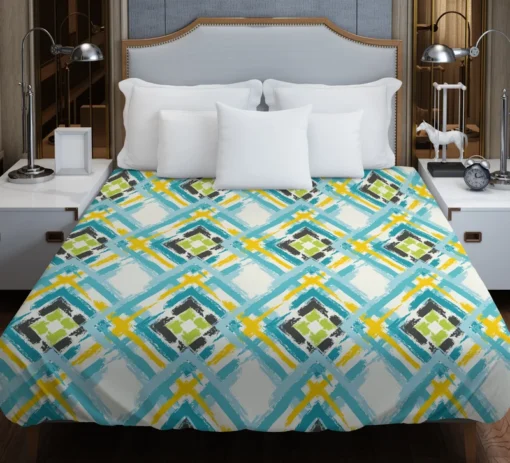 Geometric Ikat Abstract Design Duvet Cover