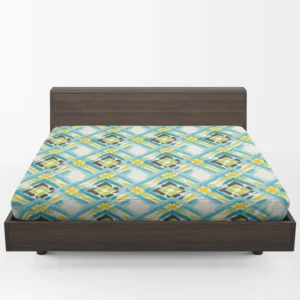 Geometric Ikat Abstract Design Fitted Sheet 1