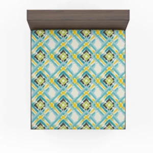 Geometric Ikat Abstract Design Fitted Sheet