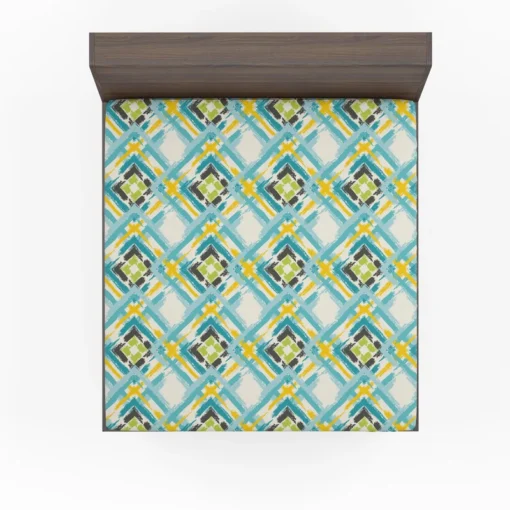 Geometric Ikat Abstract Design Fitted Sheet