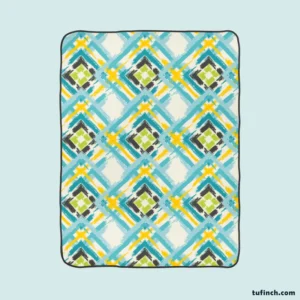 Geometric Ikat Abstract Design Fleece Blanket 1