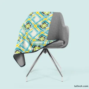 Geometric Ikat Abstract Design Fleece Blanket 2