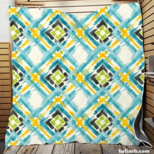 Geometric Ikat Abstract Design Quilt Blanket