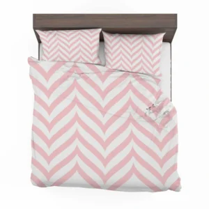 Geometric Ornament With Pink Stripes Bedding Set 2