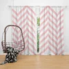 Geometric Ornament With Pink Stripes Curtain