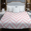 Geometric Ornament With Pink Stripes Duvet Cover