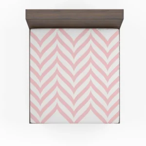 Geometric Ornament With Pink Stripes Fitted Sheet