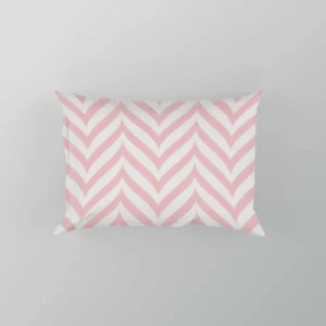 Geometric Ornament With Pink Stripes Pillow Case