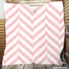 Geometric Ornament With Pink Stripes Quilt Blanket